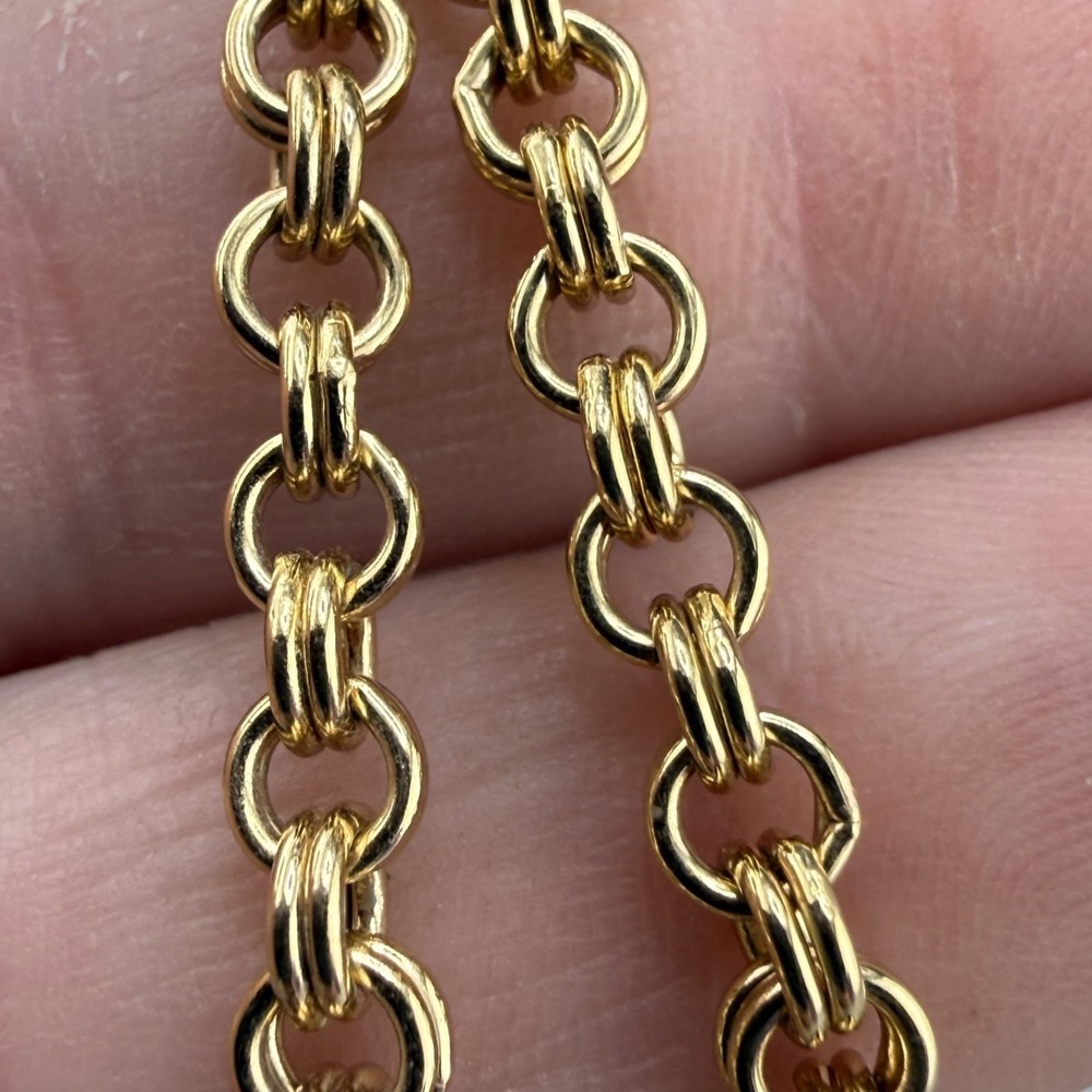 Vintage Monet Necklace Rolo‎ Chain Gold Tone  28"